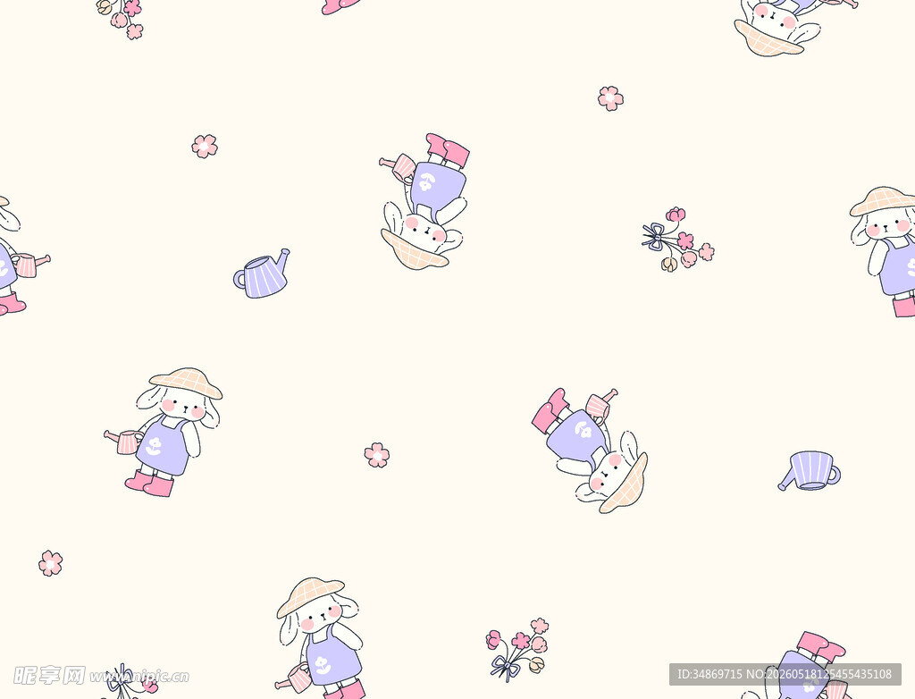 数码印花可爱卡通图 