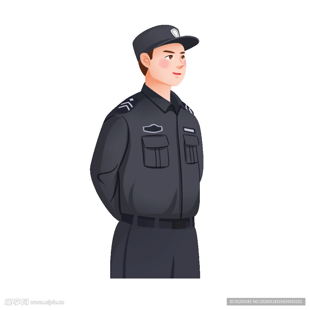 帅气保安形象