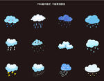 乌云下雨素材