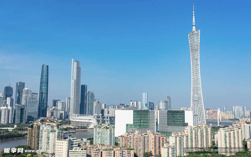 广州城市天际线俯瞰