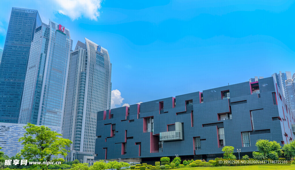 现代都市高楼与特色建筑
