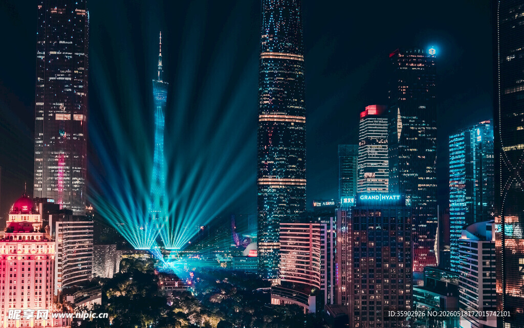 璀璨都市夜景灯光秀