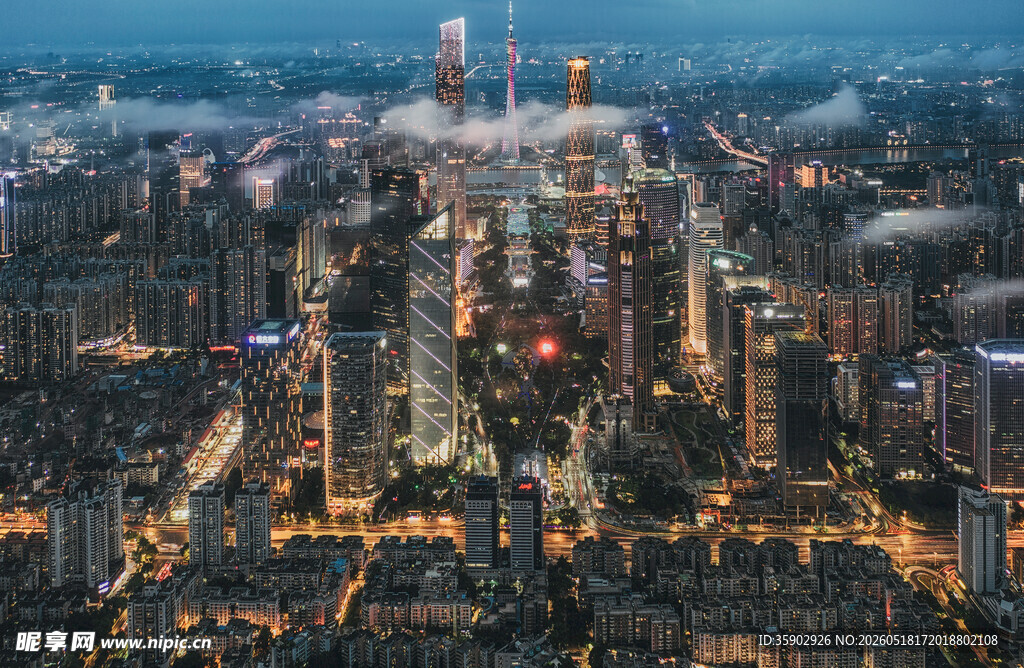 繁华都市夜景俯瞰图
