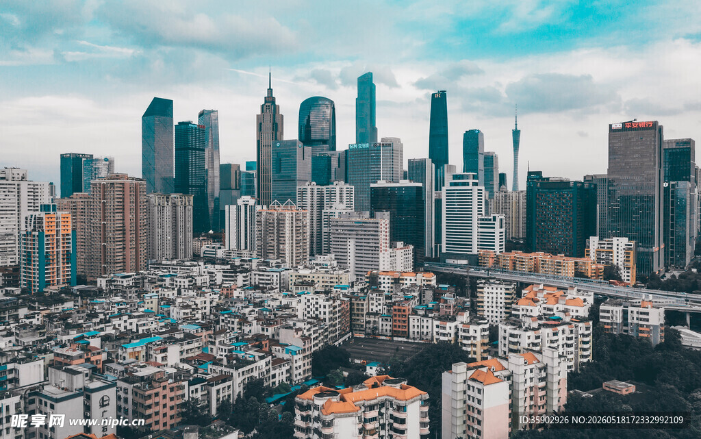 繁华都市天际线景观