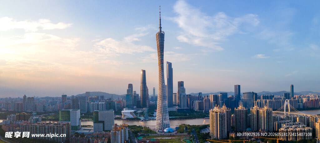 广州城市天际线壮丽景观