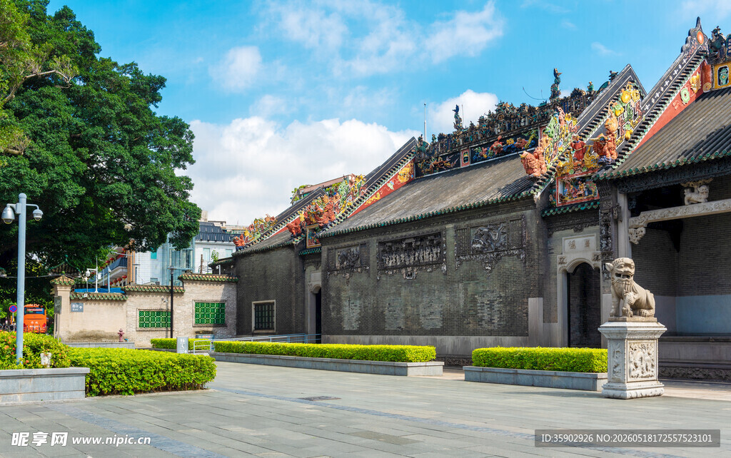 中式古建筑庙宇景观