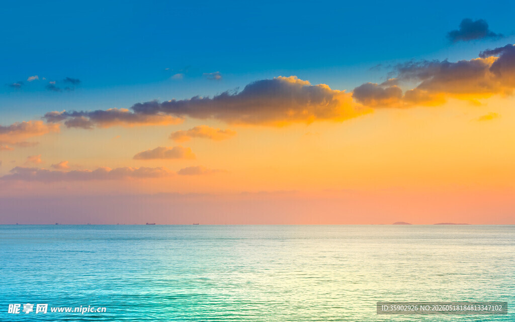 海边绝美日落海景图