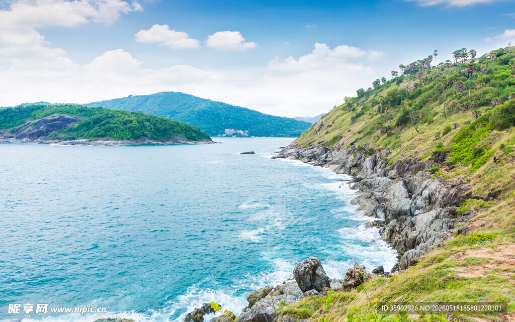 海岸风光碧海青山美景