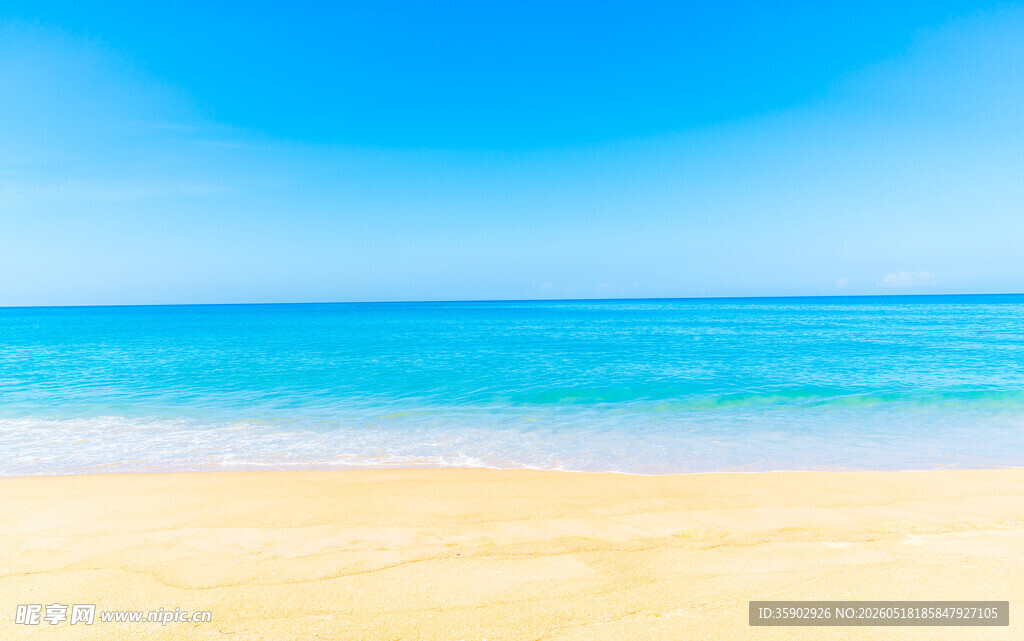 美丽海滩蔚蓝大海风光