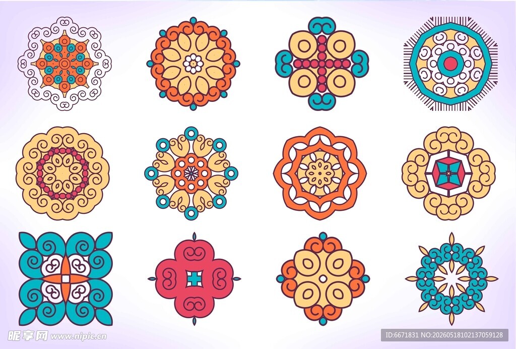 多彩精美传统花纹图案集