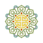 中式传统圆形花纹图案