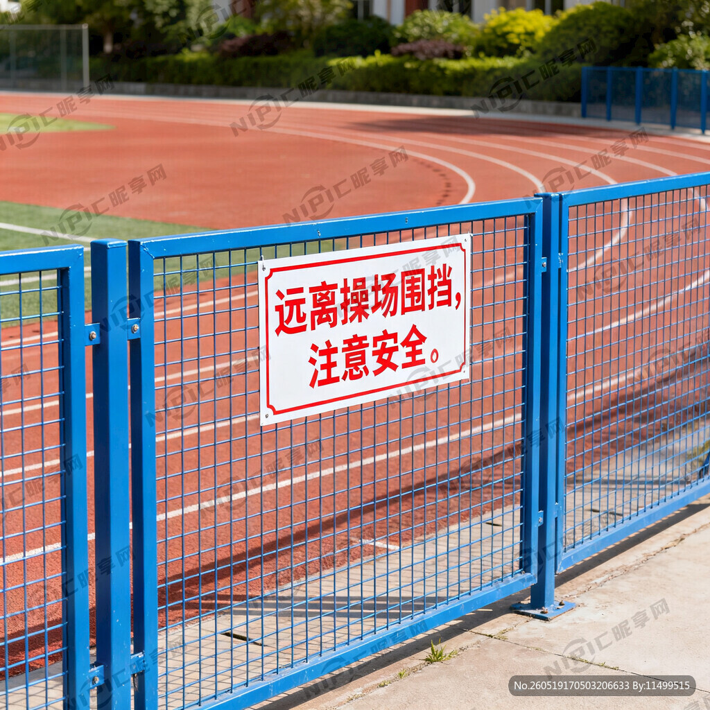 远离学校操场围挡安全画面