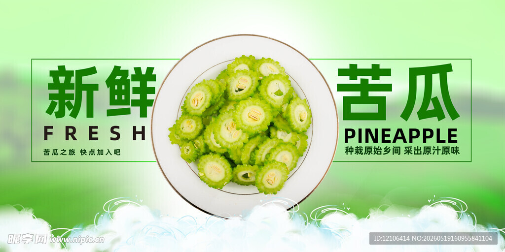 新鲜苦瓜健康绿色食材