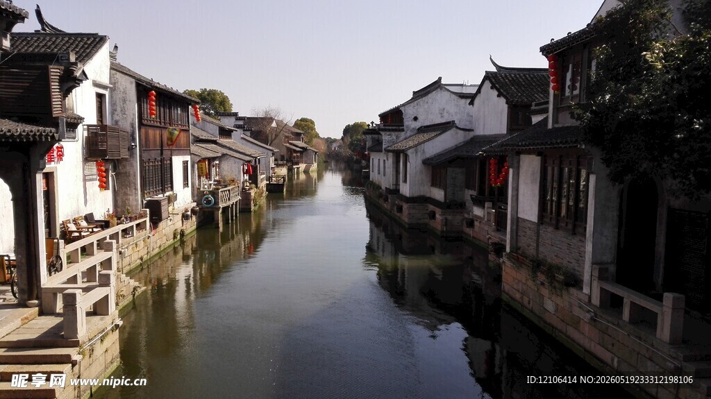 江南水乡古巷河道风景