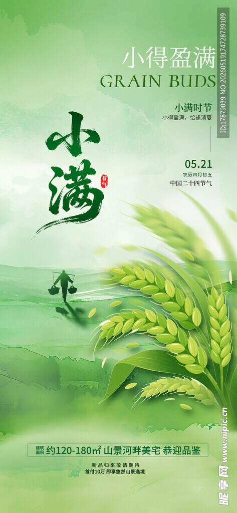 清新小米插画海报