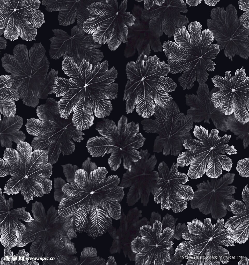 黑色花卉图案纹理背景