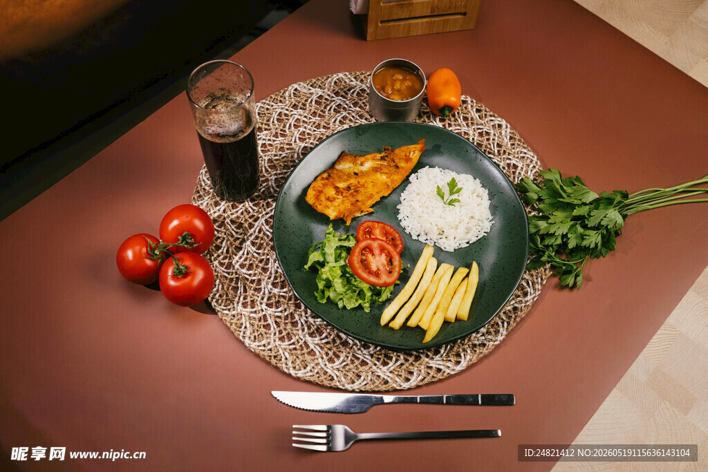 丰盛早餐摆盘展示