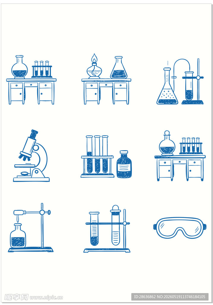 科学实验器材矢量元素