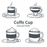 咖啡杯集合插画