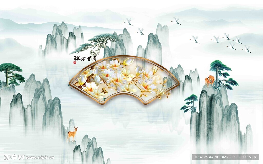 水墨山水间的古韵建筑