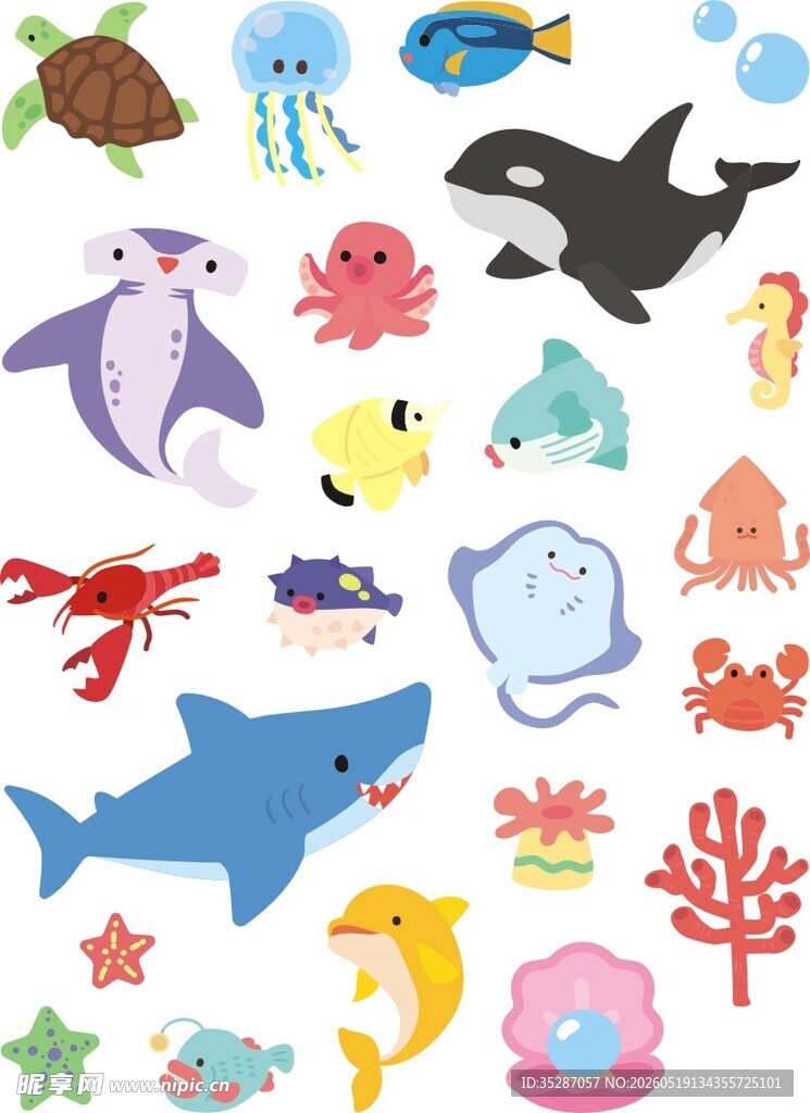 海洋卡通生物