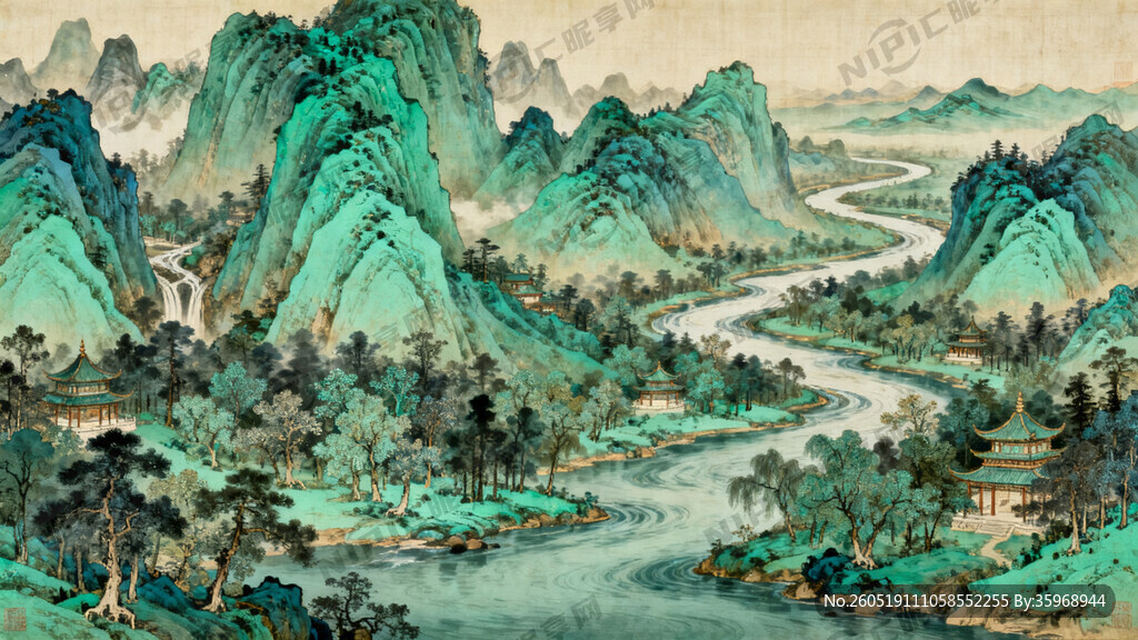 千里江山图恢弘大气