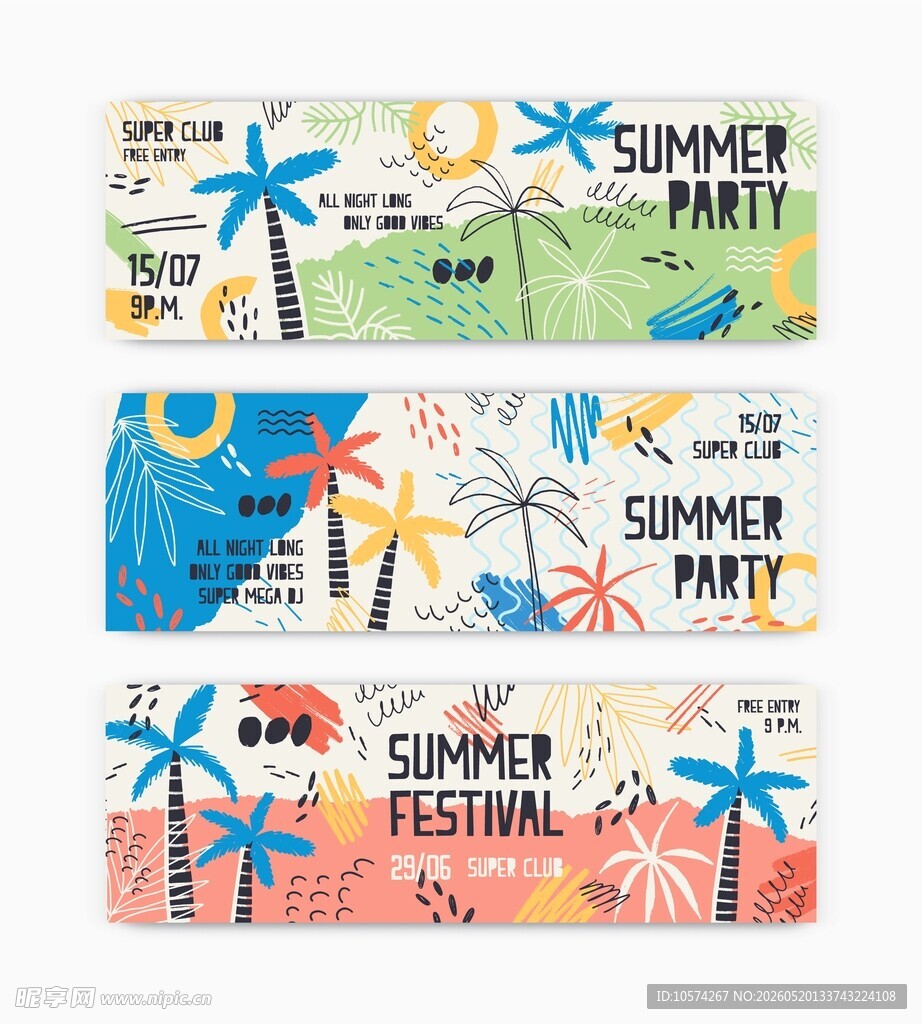 夏日集市横幅设计模板