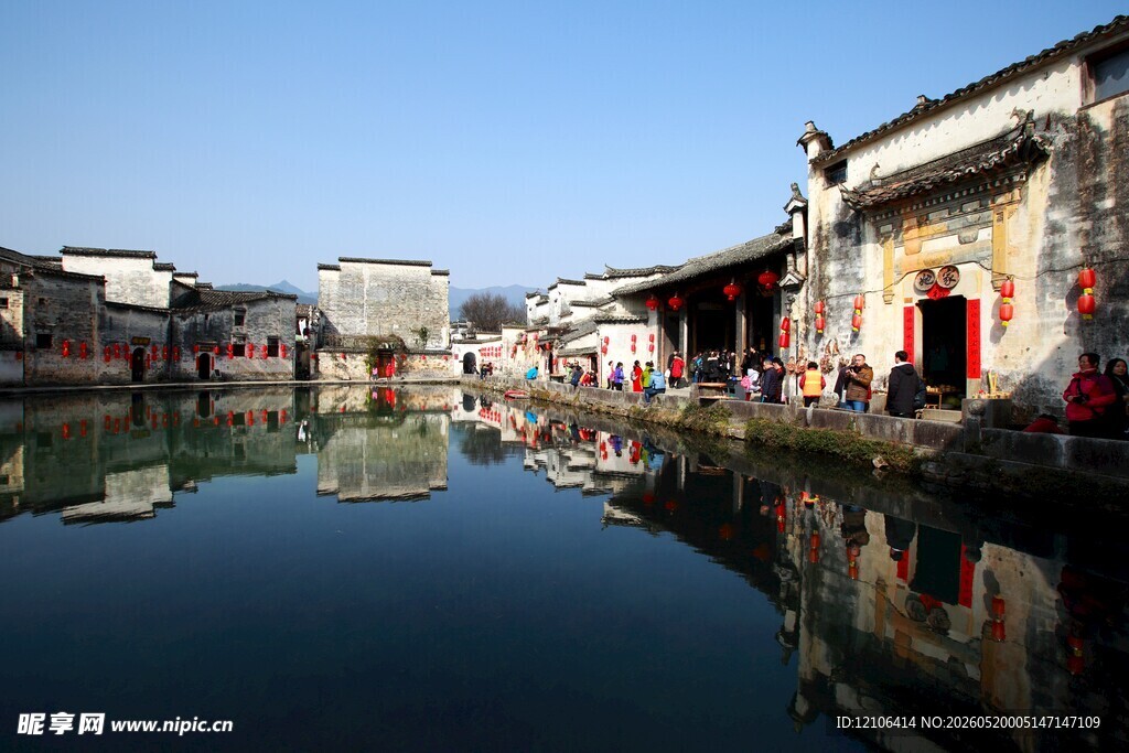江南水乡古村的宁静景致