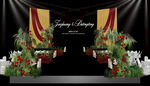 金色布幔大屏婚礼效果图
