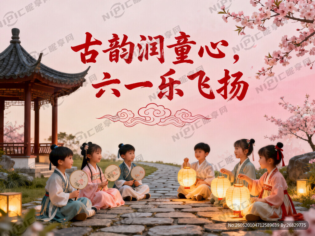 主题字：古韵润童心 六一乐飞扬