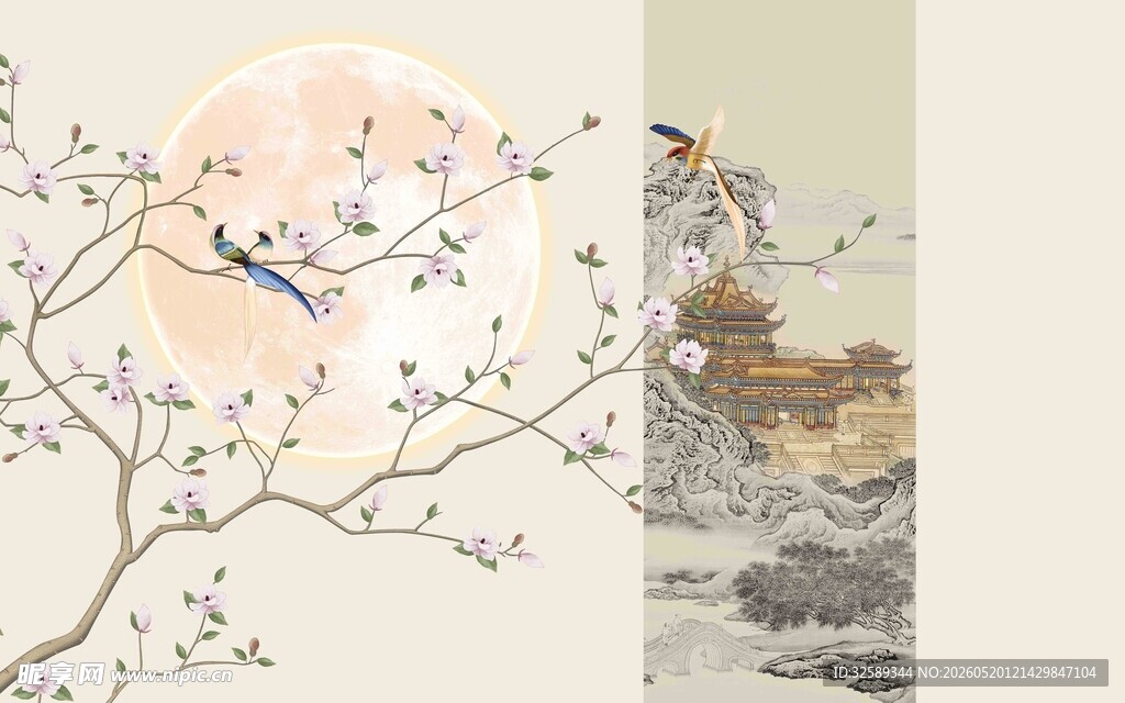 古风山水景致图