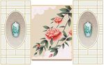 中式花卉与瓷器装饰画