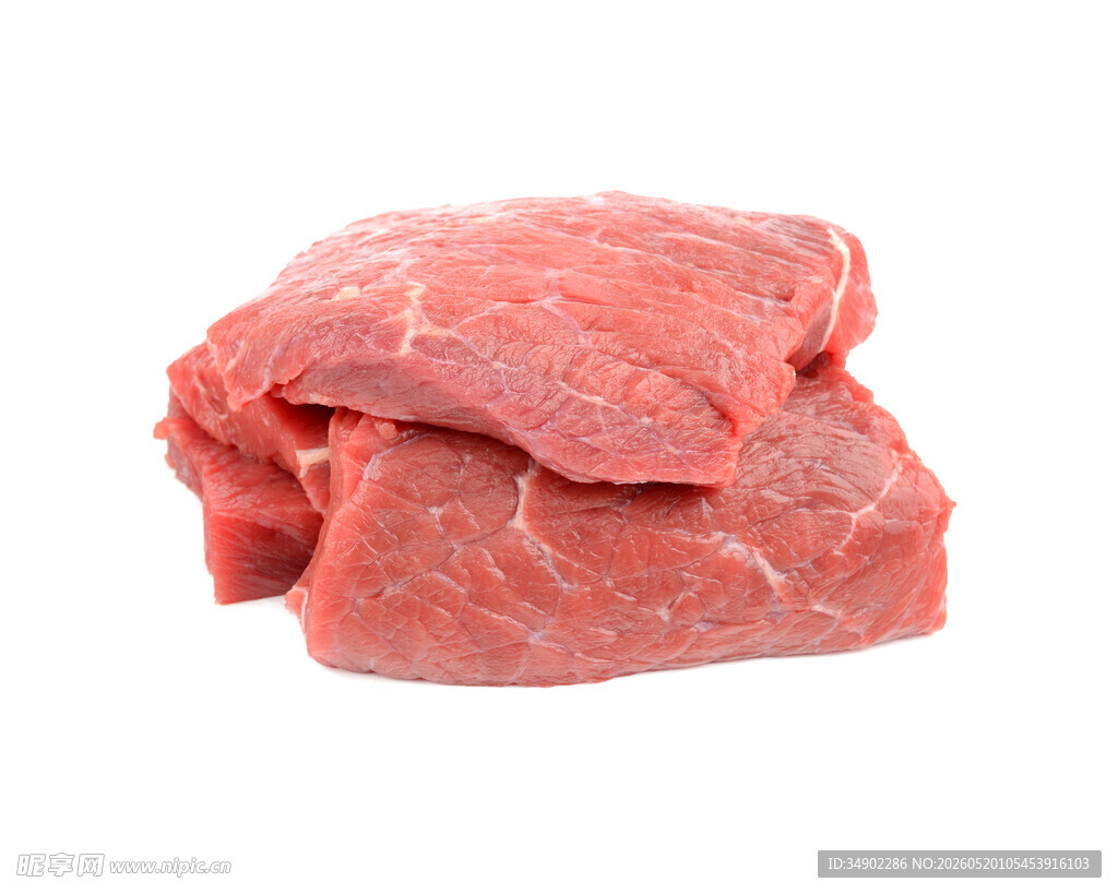 新鲜生牛肉堆叠