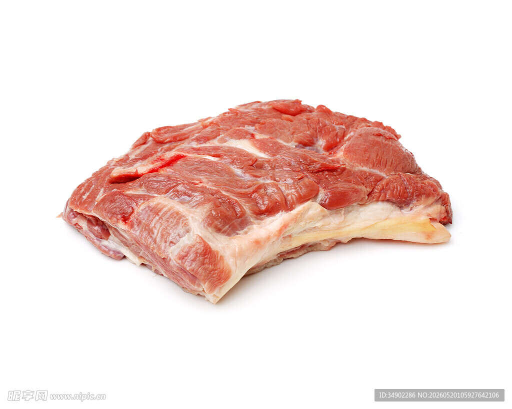 新鲜猪肉排骨特写