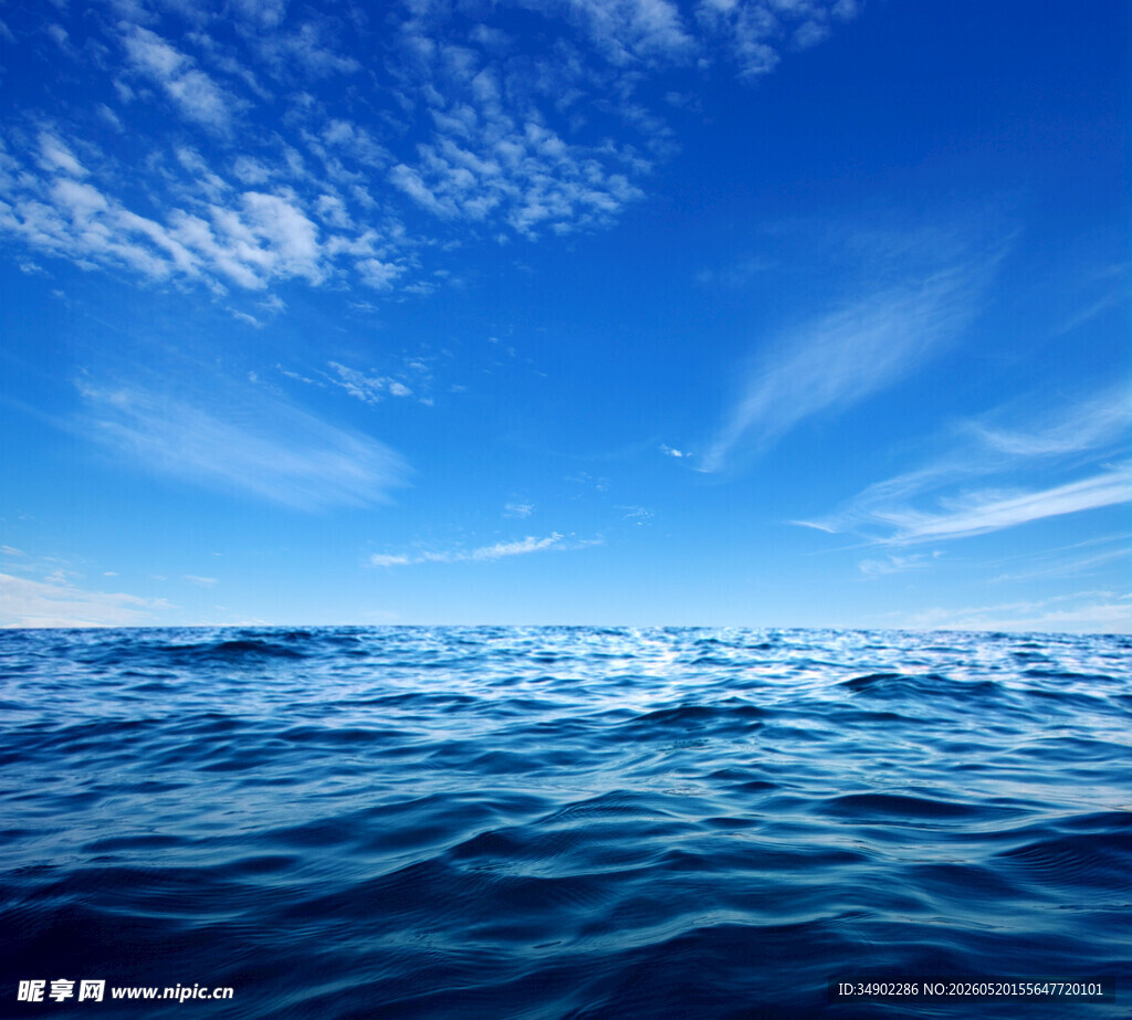 蔚蓝大海与晴朗天空