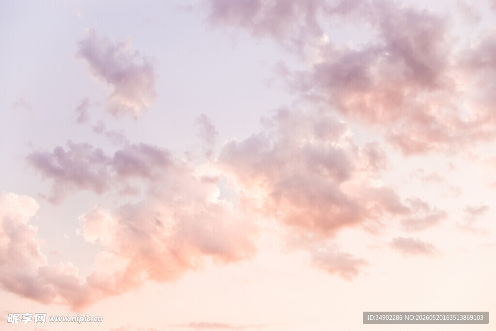 梦幻粉紫天空美景