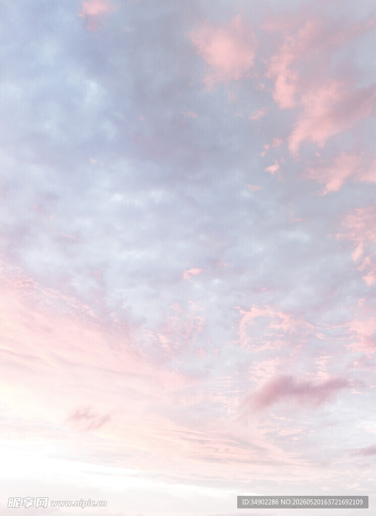 梦幻粉蓝天空云彩美景