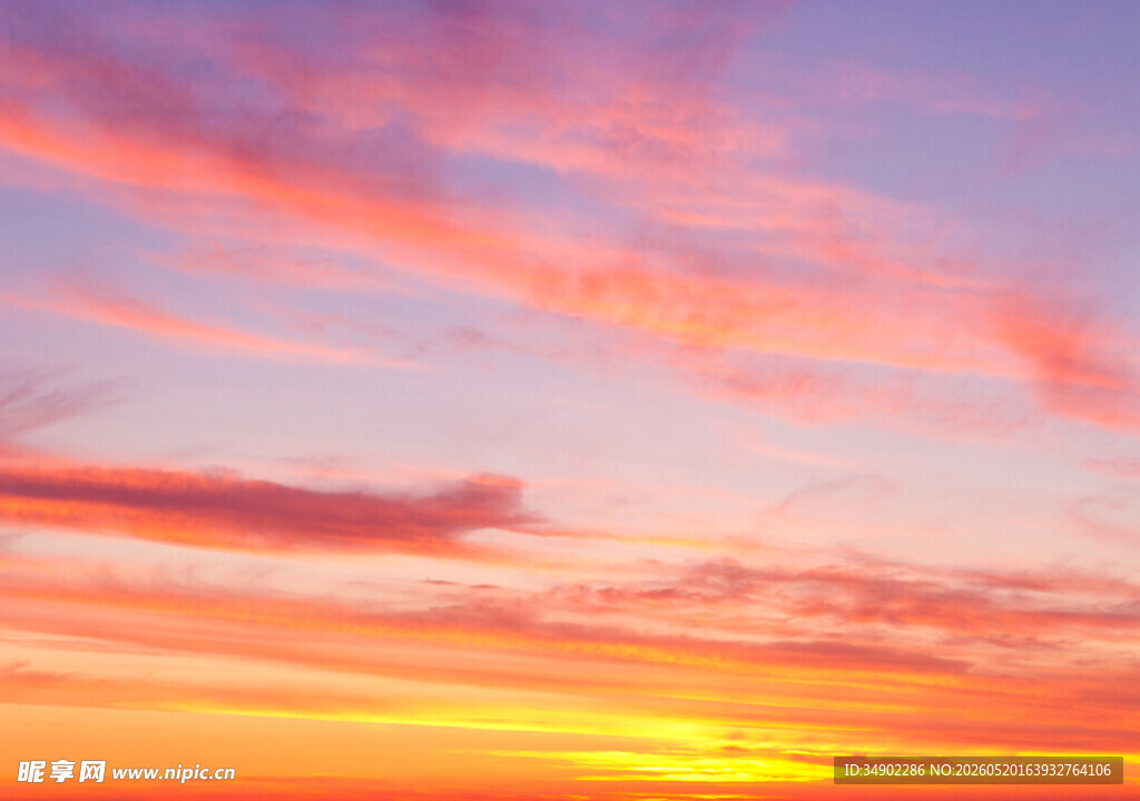 绚丽晚霞天空美景