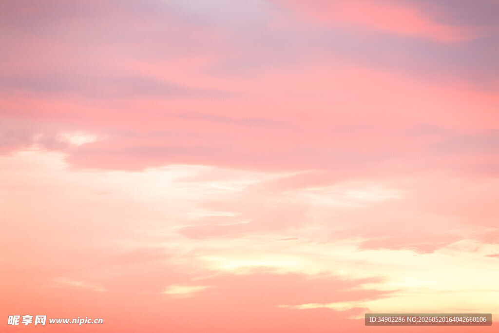 梦幻粉紫天空美景