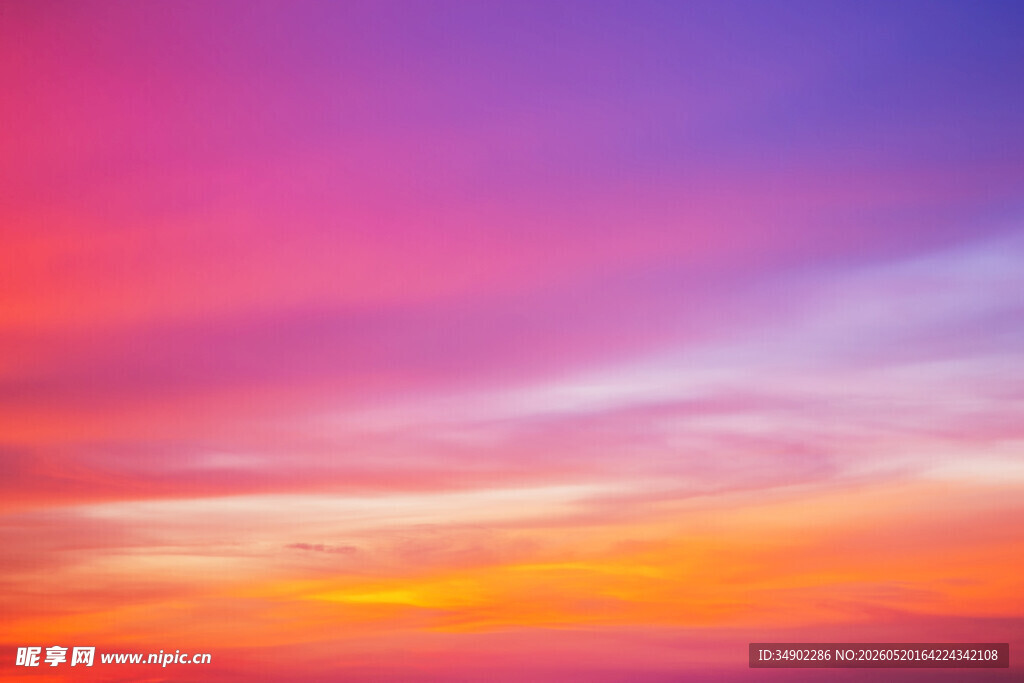 绚丽多彩的天空晚霞美景