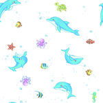 海洋生物无缝图案