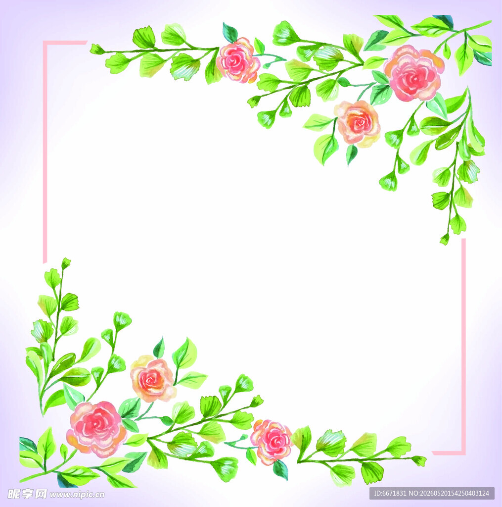 花卉边框装饰图