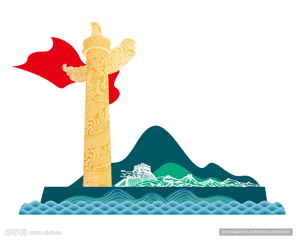 华表矗立山海间