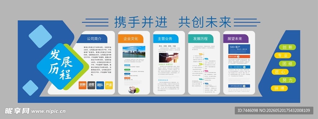 企业文化文化墙公司发展历程