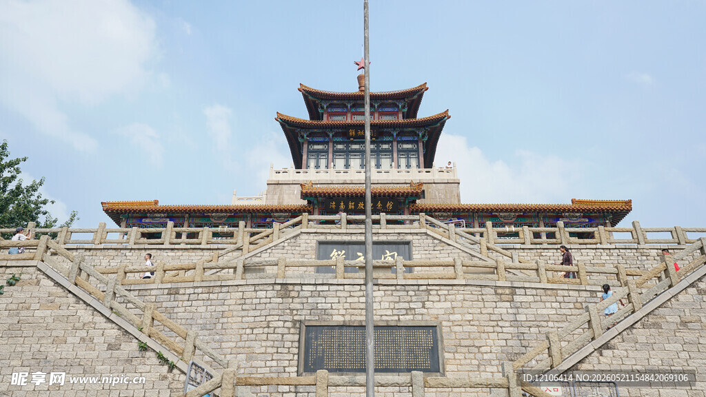 中式古建筑城楼景观