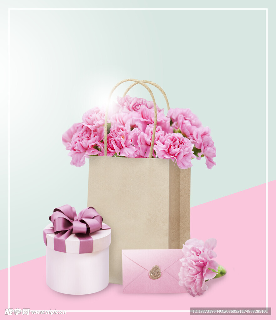 鲜花礼品袋与礼盒组合