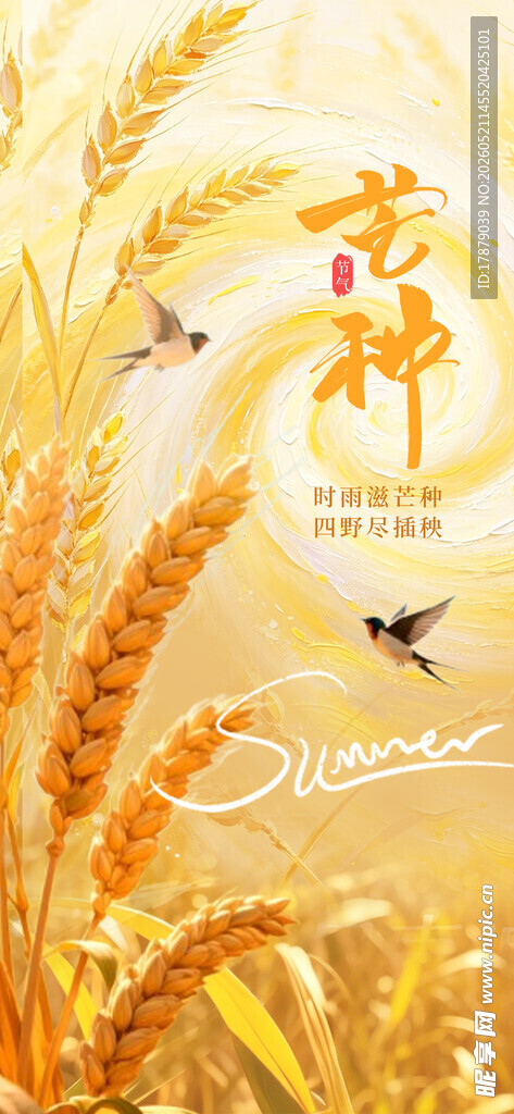 金色麦田中的灵动飞鸟