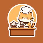 厨师小猫在烹饪