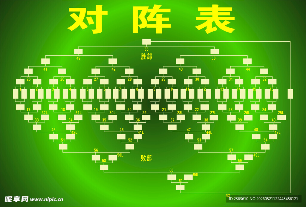 绿色对阵表图案