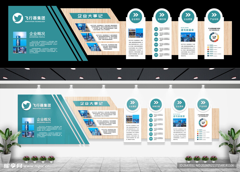 企业办公区品牌历程大事记文化墙
